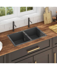 Évier de cuisine fait à la main Noir Acier inoxydable | Mobilier & Déco