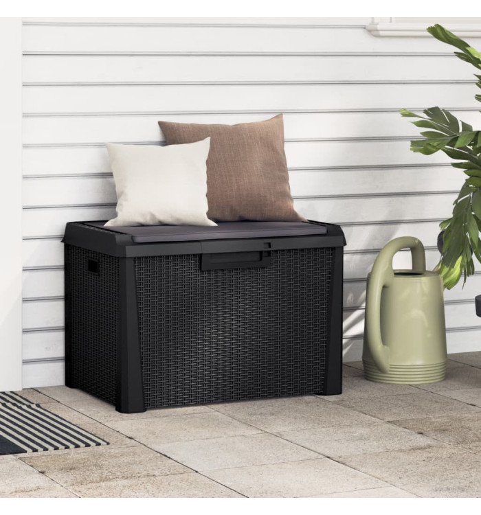 Boîte de rangement jardin coussin de siège anthracite 125 L PP | Mobilier & Déco