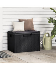 Boîte de rangement jardin coussin de siège anthracite 125 L PP | Mobilier & Déco