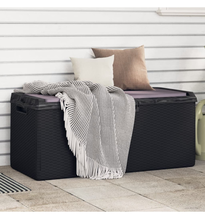 Boîte de rangement jardin coussin de siège anthracite 350 L PP | Mobilier & Déco