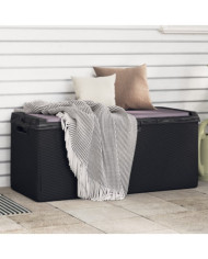 Boîte de rangement jardin coussin de siège anthracite 350 L PP | Mobilier & Déco