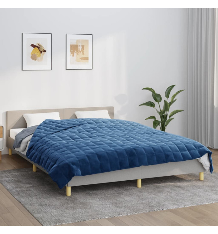 Couverture lestée Bleu 200x225 cm 9 kg Tissu | Mobilier & Déco