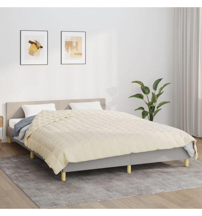 Couverture lestée Crème clair 200x200 cm 13 kg Tissu | Mobilier & Déco