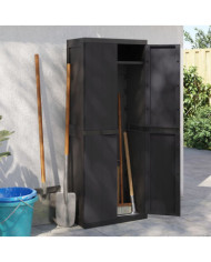 Armoire de rangement d'extérieur noir 65x37x165 cm PP | Mobilier & Déco