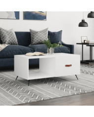 Table basse blanc 90x50x40 cm bois d'ingénierie | Mobilier & Déco