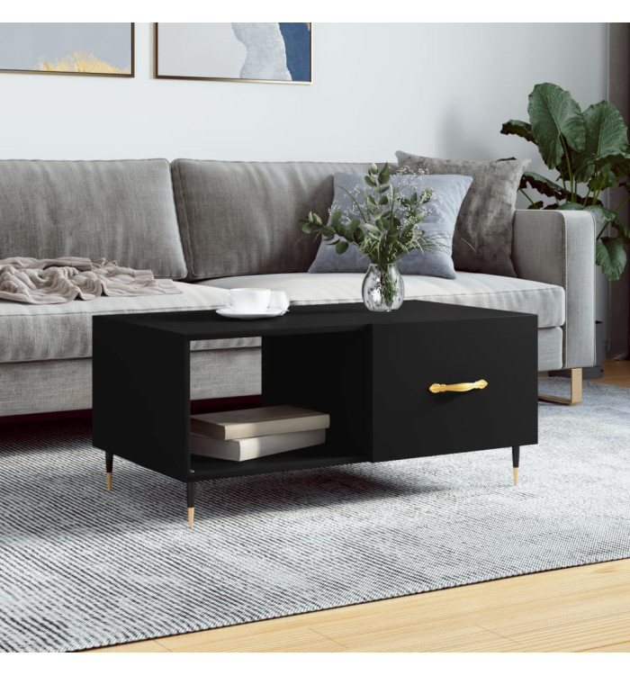 Table basse noir 90x50x40 cm bois d'ingénierie | Mobilier & Déco