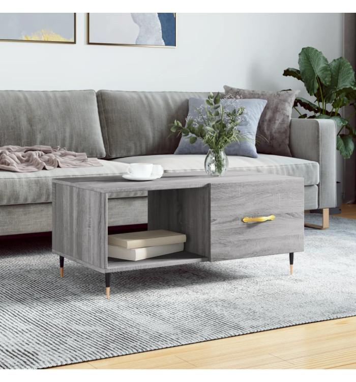 Table basse sonoma gris 90x50x40 cm bois d'ingénierie | Mobilier & Déco