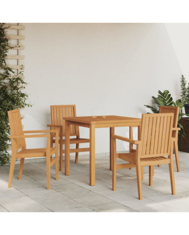 Ensemble à manger de jardin 5pcs Bois de teck massif | Mobilier & Déco