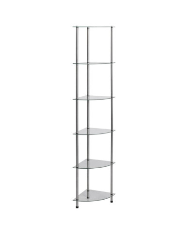 Étagère à 6 niveaux Transparent 30x30x160 cm Verre trempé | Mobilier & Déco