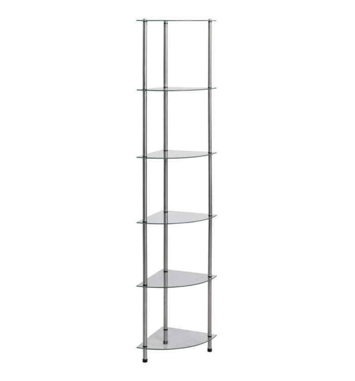 Étagère à 6 niveaux Transparent 30x30x160 cm Verre trempé | Mobilier & Déco
