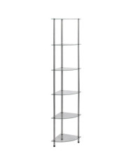 Étagère à 6 niveaux Transparent 30x30x160 cm Verre trempé | Mobilier & Déco