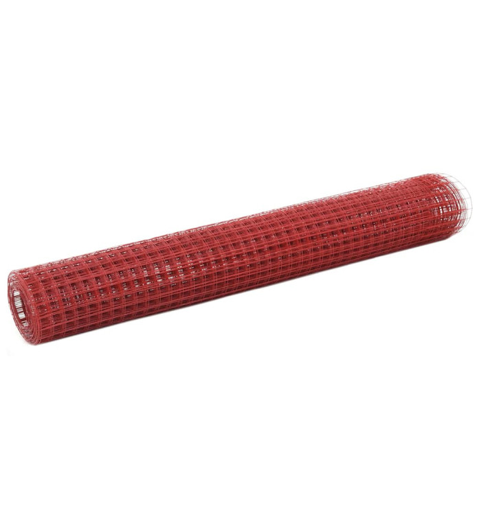 Grillage Acier avec revêtement en PVC 10x1 m Rouge | Mobilier & Déco