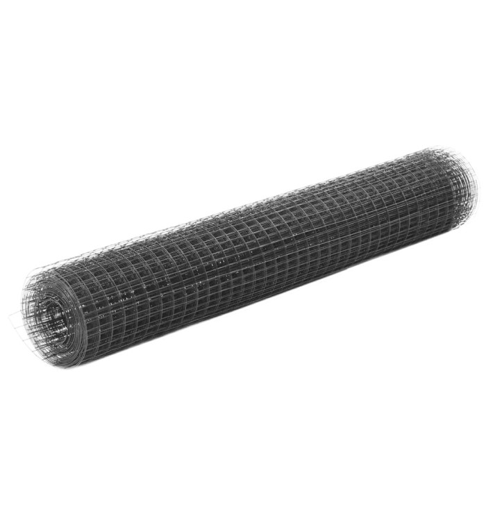 Grillage acier avec revêtement en PVC 10x1 m gris | Mobilier & Déco