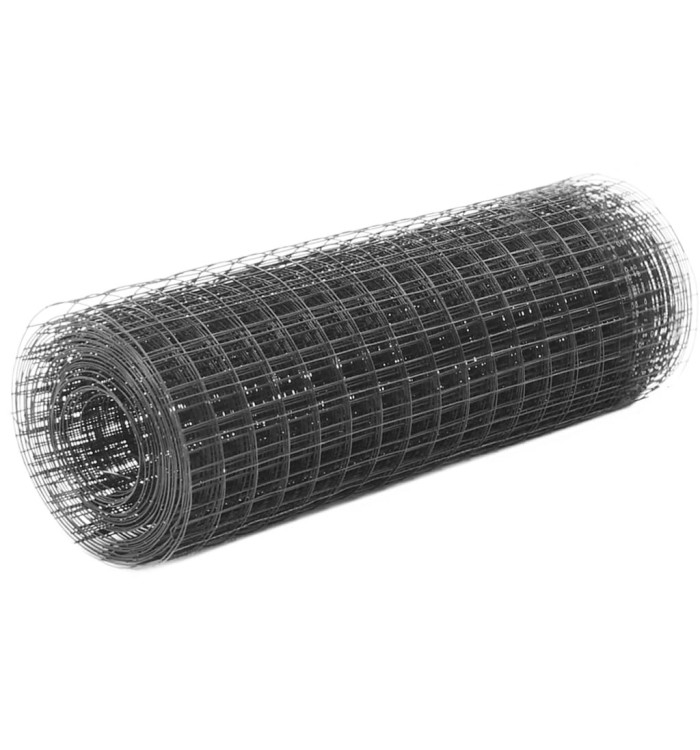 Grillage acier avec revêtement en PVC 10x0,5 m gris | Mobilier & Déco