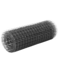 Grillage acier avec revêtement en PVC 10x0,5 m gris | Mobilier & Déco