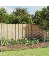 Clôture en mailles de chaîne avec bride argenté 1x25 m | Mobilier & Déco