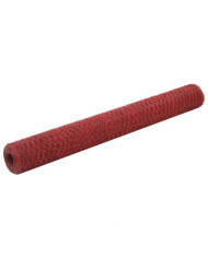 Grillage Acier avec revêtement en PVC 25x1,2 m Rouge | Mobilier & Déco