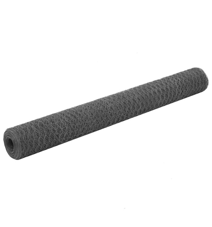 Grillage Acier avec revêtement en PVC 25x1,2 m Gris | Mobilier & Déco