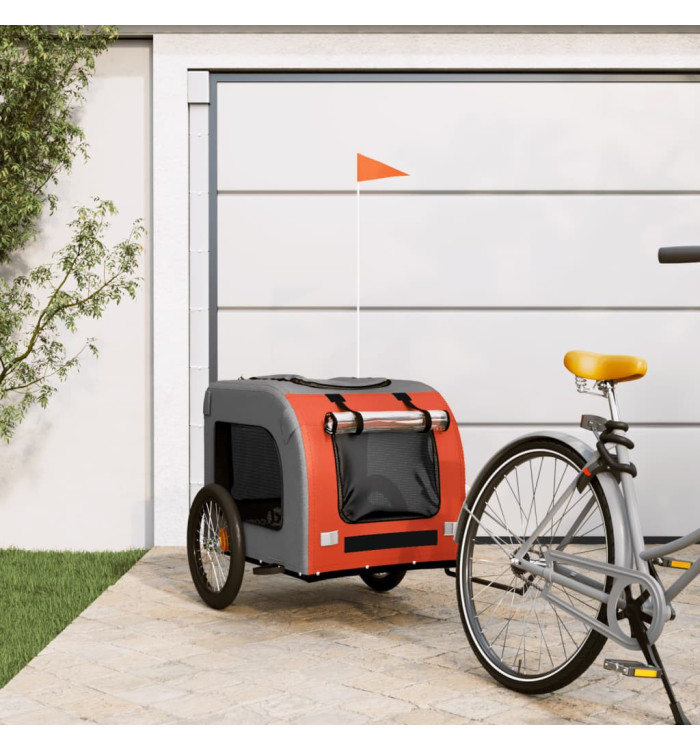 Remorque de vélo pour animaux de compagnie orange et gris | Mobilier & Déco