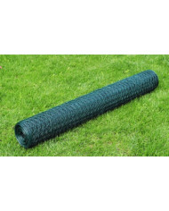 Grillage à poule avec revêtement en PVC 25x0,5 m vert | Mobilier & Déco