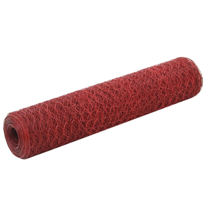 Grillage Acier avec revêtement en PVC 25x0,75 m Rouge | Mobilier & Déco