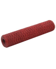Grillage Acier avec revêtement en PVC 25x0,75 m Rouge | Mobilier & Déco