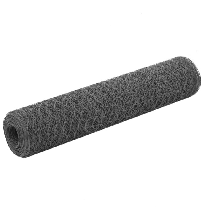 Grillage Acier avec revêtement en PVC 25x0,75 m Gris | Mobilier & Déco