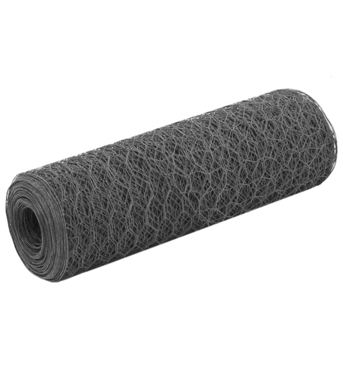 Grillage Acier avec revêtement en PVC 25x0,5 m Gris | Mobilier & Déco