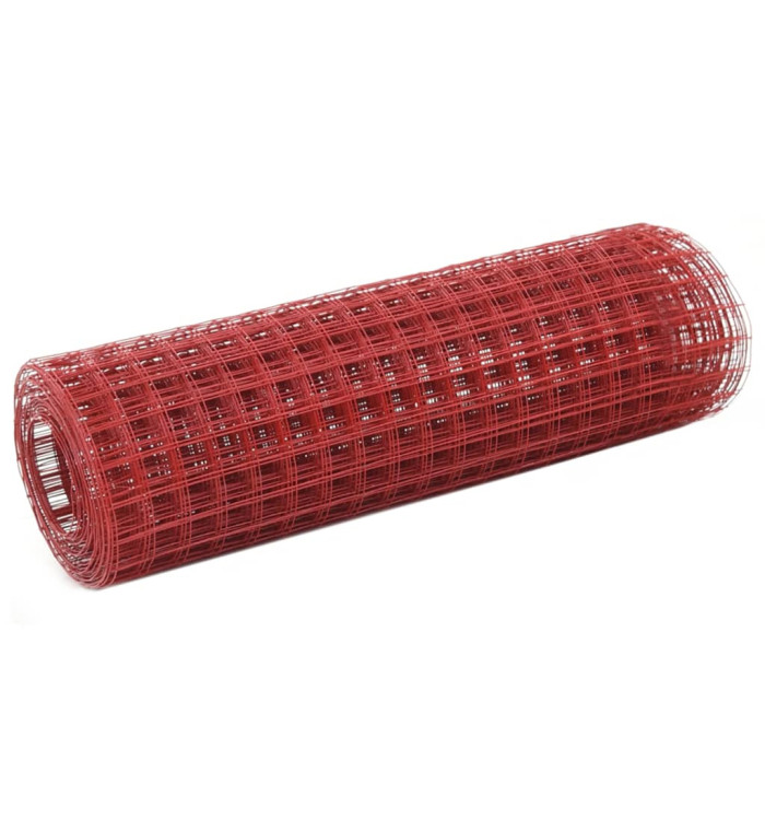Grillage Acier avec revêtement en PVC 10x0,5 m Rouge | Mobilier & Déco