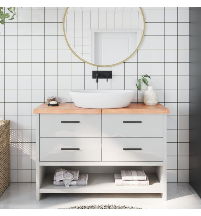 Comptoir de salle de bain marron 120x30x(2-4) cm bois traité | Mobilier & Déco