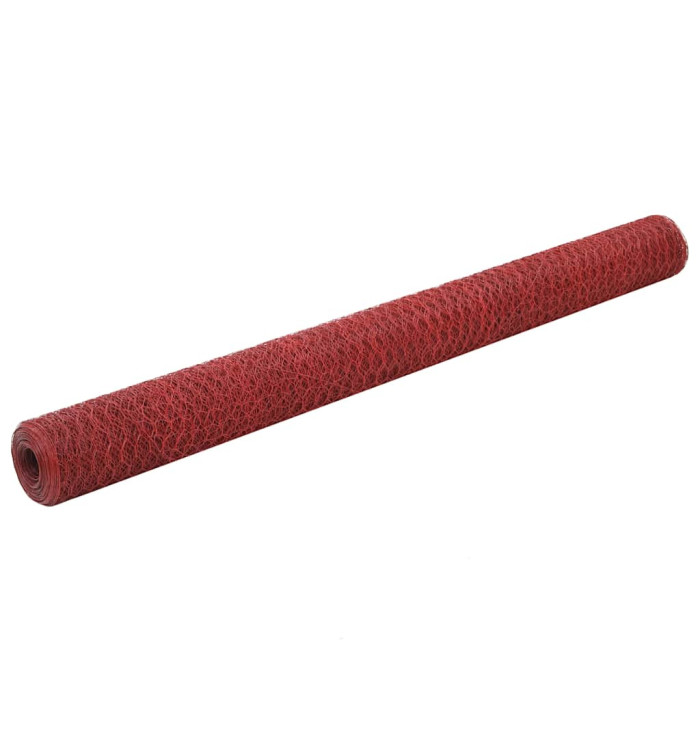 Grillage Acier avec revêtement en PVC 25x1,5 m Rouge | Mobilier & Déco