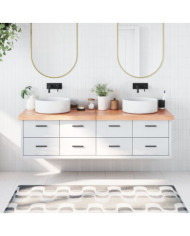 Comptoir de salle de bain marron 180x60x(2-6) cm bois traité | Mobilier & Déco