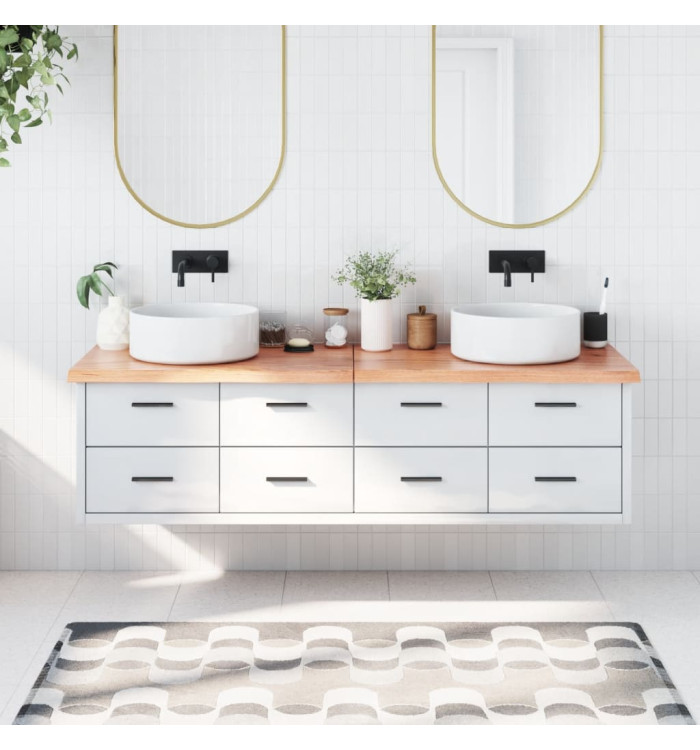 Comptoir de salle de bain marron 180x40x(2-4) cm bois traité | Mobilier & Déco