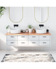 Comptoir de salle de bain marron 180x40x(2-4) cm bois traité | Mobilier & Déco