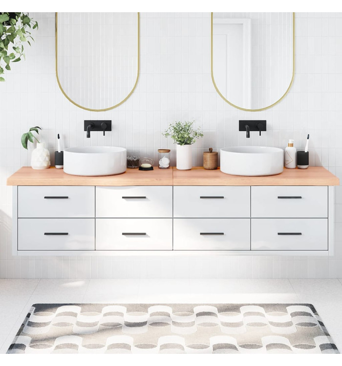 Comptoir de salle de bain marron 220x50x(2-6) cm bois traité | Mobilier & Déco
