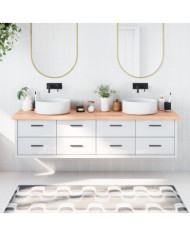 Comptoir de salle de bain marron 200x60x(2-4) cm bois traité | Mobilier & Déco