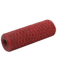 Grillage Acier avec revêtement en PVC 25x0,5 m Rouge | Mobilier & Déco