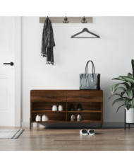 Banc à chaussures chêne marron 102x35x55 cm bois d'ingénierie | Mobilier & Déco