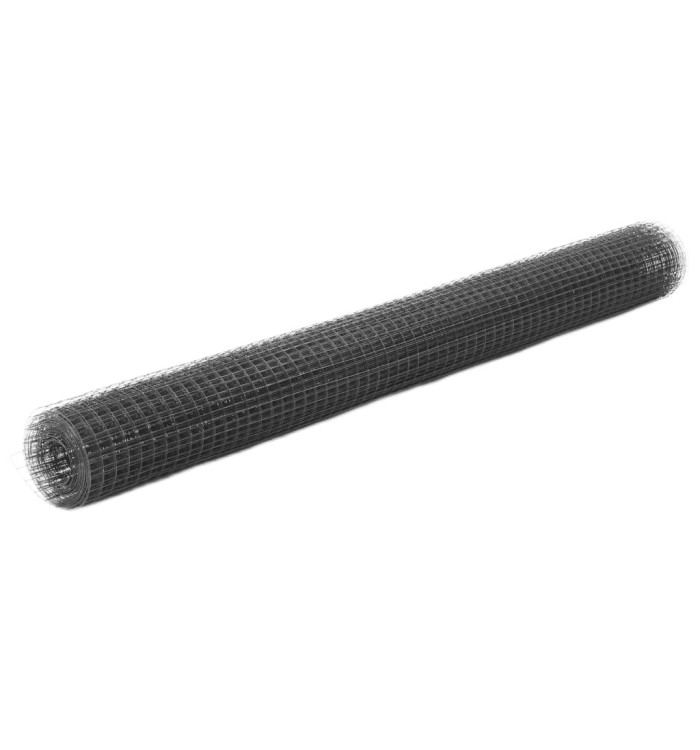 Grillage acier avec revêtement en PVC 10x1,5 m gris | Mobilier & Déco