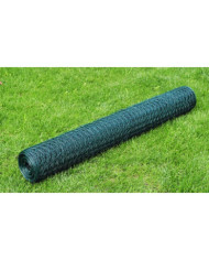 Grillage à poule avec revêtement en PVC 25x1 m vert | Mobilier & Déco