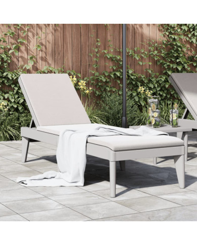 Chaise longue gris 186x60x29 cm PP | Mobilier & Déco