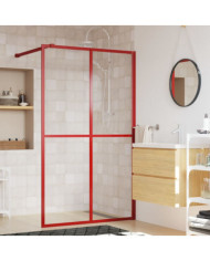 Paroi de douche avec verre ESG transparent rouge 140x195 cm | Mobilier & Déco