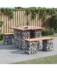 Banc jardin design gabion 100x102x72 cm bois massif de douglas | Mobilier & Déco