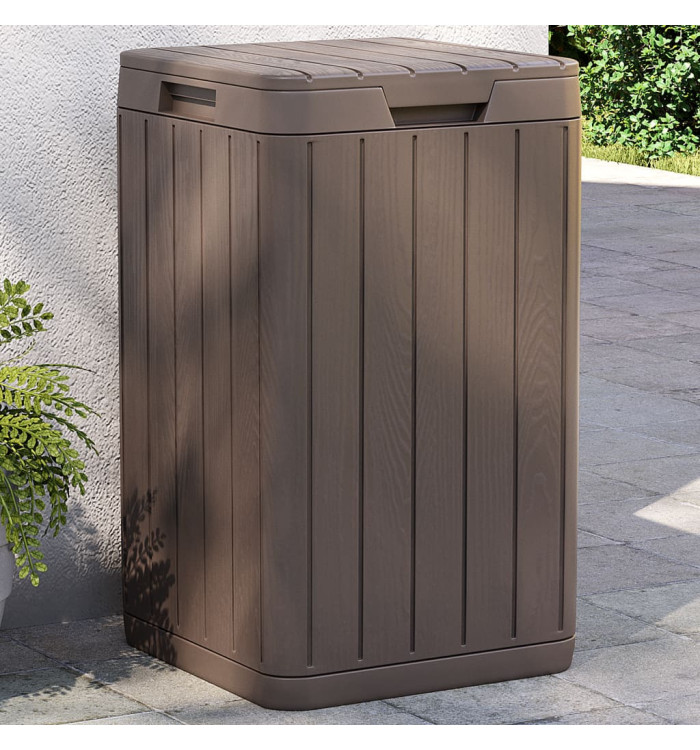 Poubelle d'extérieur marron 38x38x65 cm PP | Mobilier & Déco