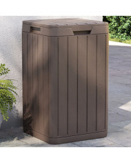 Poubelle d'extérieur marron 38x38x65 cm PP | Mobilier & Déco