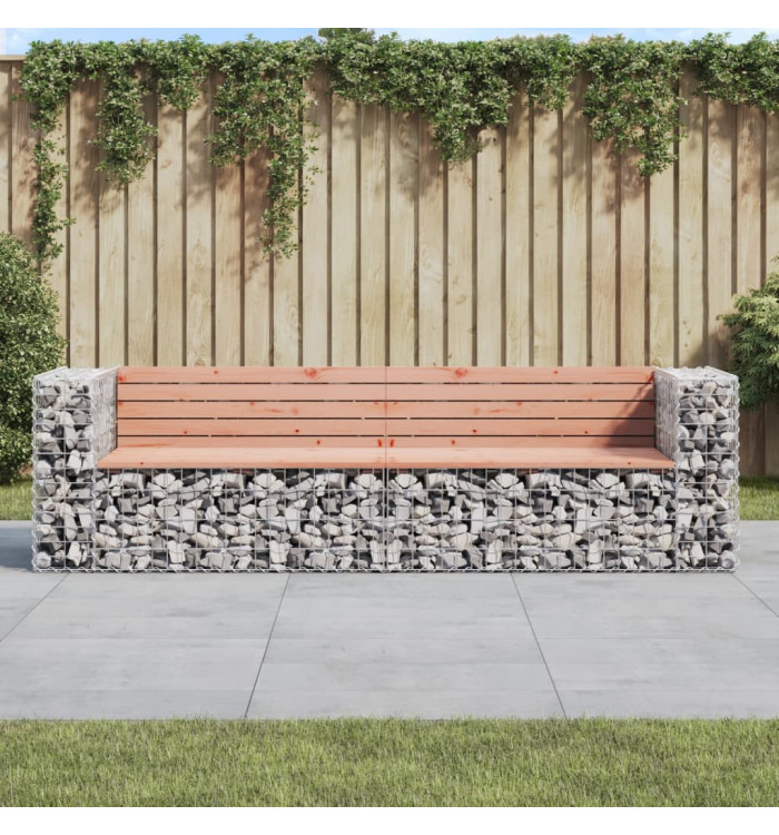 Banc de jardin design gabion 244x71x65,5 cm bois massif douglas | Mobilier & Déco