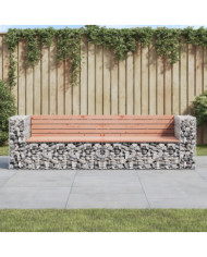 Banc de jardin design gabion 244x71x65,5 cm bois massif douglas | Mobilier & Déco
