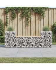 Banc de jardin design gabion 183x41x60,5 cm bois massif de pin | Mobilier & Déco