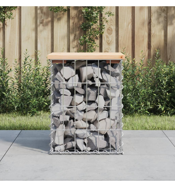 Banc de jardin design de gabion 33x31x42 cm bois massif de pin | Mobilier & Déco