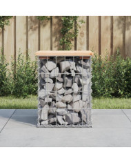 Banc de jardin design de gabion 33x31x42 cm bois massif de pin | Mobilier & Déco